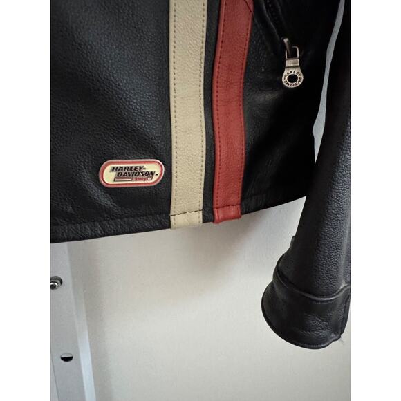 Vintage Harley Davidson Racing Leather Jacket Women’s Size Medium Motorcycle EUC - Picture 4 of 12